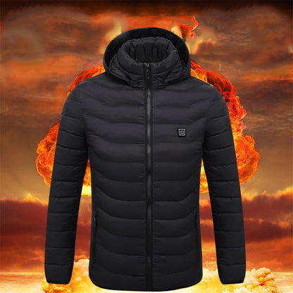 Winter Smart Electric Heating Hooded Jacket, Size:XXXL(Black) - Down Jackets by buy2fix | Online Shopping UK | buy2fix