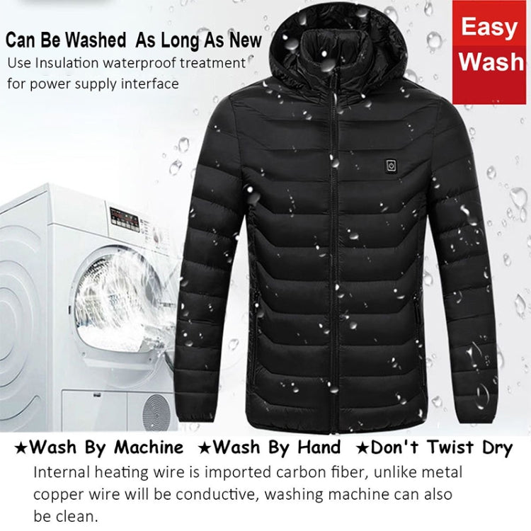 Winter Smart Electric Heating Hooded Jacket, Size:XXXL(Black) - Down Jackets by buy2fix | Online Shopping UK | buy2fix