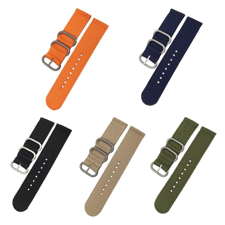 Washable Nylon Canvas Watchband, Band Width:18mm(Orange with Silver Ring Buckle) - Watch Accessories & Parts by buy2fix | Online Shopping UK | buy2fix