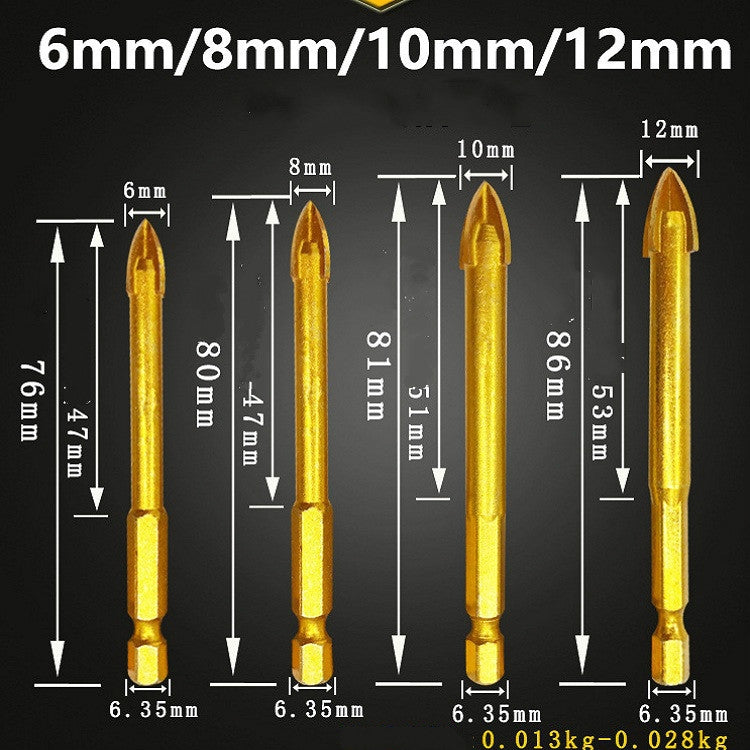 Multi-purpose Alloy Cross Hex Shank Drill Ceramic Glass Hole Opener, Size:10MM - Drill & Drill Bits by buy2fix | Online Shopping UK | buy2fix