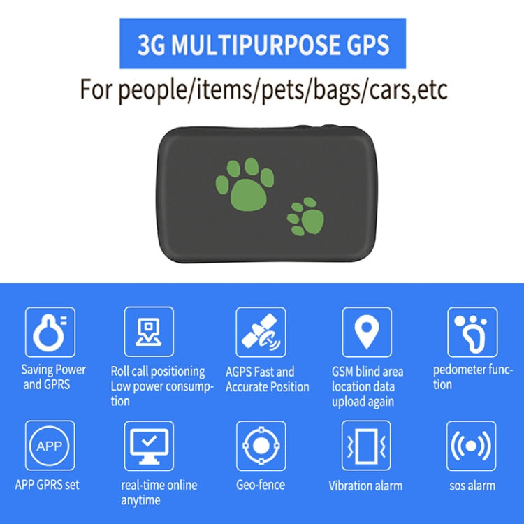 TK203 2G GPS / GPRS / GSM Personal / Goods /  Pet / Bag Locator Pet Collar Real-time Tracking Device - Pet Tracker by buy2fix | Online Shopping UK | buy2fix