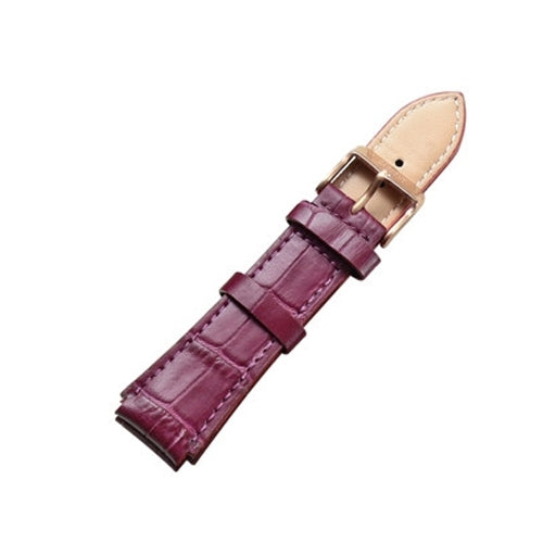 CAGARNY Simple Fashion Watches Band Gold Buckle Leather Watch Band, Width: 18mm(Purple) - Watch Accessories & Parts by CAGARNY | Online Shopping UK | buy2fix
