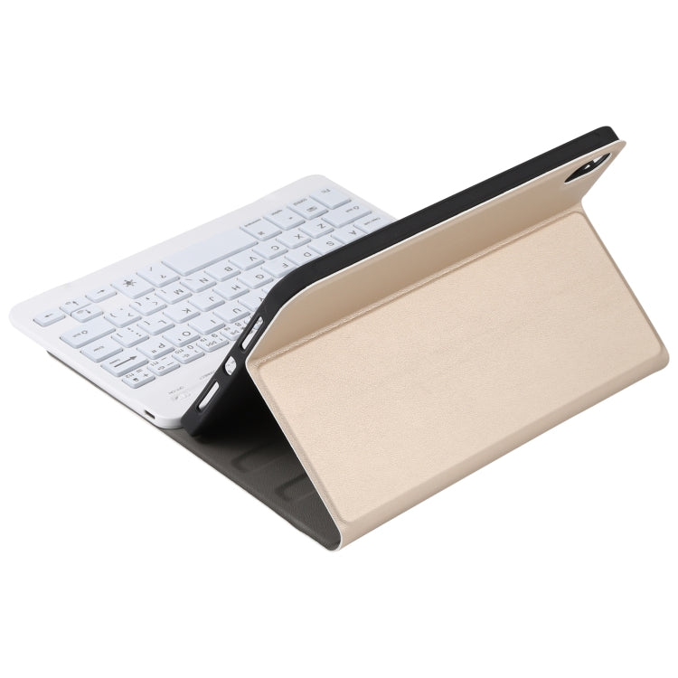 A06S Detachable Lambskin Texture Ultra-thin TPU Backlight Bluetooth Keyboard Leather Tablet Case with Stand For iPad mini 6 (Gold) - For iPad mini by buy2fix | Online Shopping UK | buy2fix