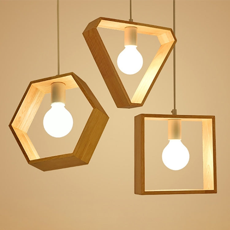 Home Decoration Personality Creative Simple Solid Wood Geometric Pendant Lights (Triangle) - Celling Lights & Chandeliers by YWXLight | Online Shopping UK | buy2fix