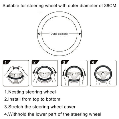 Sandwich Steering Wheel Cover (Colour: Beige and white glue, Adaptation Steering wheel diameter: 38cm) - Steering Wheel Accessories by buy2fix | Online Shopping UK | buy2fix