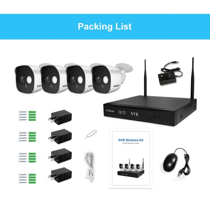 SriHome NVS002 1080P 6-Channel NVR Kit Wireless Security Camera System, Support Humanoid Detection / Motion Detection / Night Vision, US Plug - Security by SriHome | Online Shopping UK | buy2fix