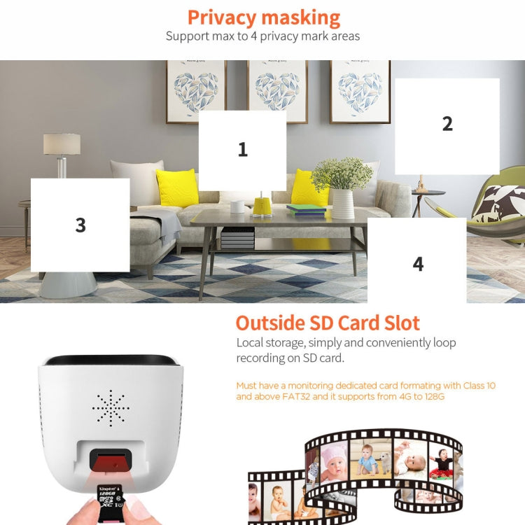 SriHome SH029 3.0 Million Pixels 1296P HD AI Camera, Support Two Way Talk / Motion Detection / Humanoid Detection / Night Vision / TF Card, US Plug - Security by SriHome | Online Shopping UK | buy2fix