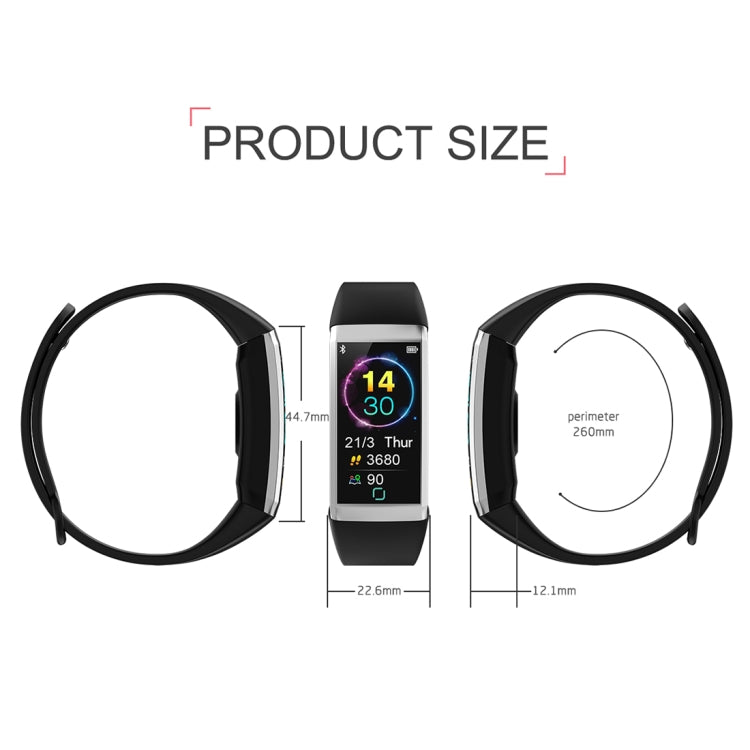 TD19 1.14 inches IPS Screen Smart Bracelet IP67 Waterproof, Support Call Reminder / Heart Rate Monitoring / Blood Pressure Monitoring / Sleep Monitoring /  Remote Camera (Black) - Smart Wear by buy2fix | Online Shopping UK | buy2fix