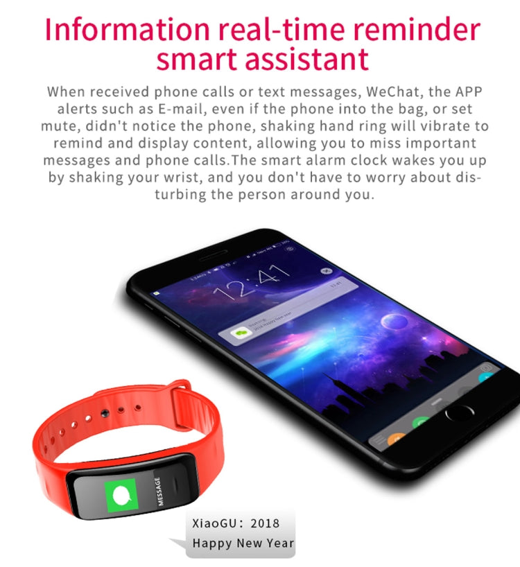 CHIGU C1Plus Fitness Tracker 0.96 inch IPS Screen Smartband Bracelet, IP67 Waterproof, Support Sports Mode / Blood Pressure / Sleep Monitor / Heart Rate Monitor / Fatigue Monitor / Sedentary Reminder (Red) - Smart Wear by buy2fix | Online Shopping UK | buy2fix