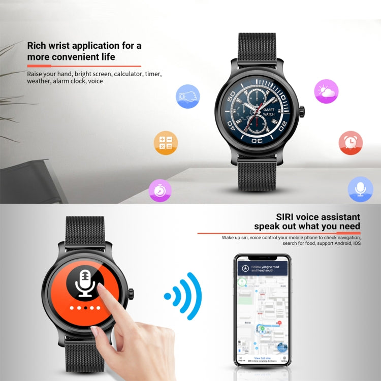 SMA-R2 1.3 inches IPS Screen Smart Watch IP65 Waterproof,Support Call /Message Reminder /Dual-mode Bluetooth 3.0 + 4.0/ Sleeping Monitoring /Sedentary Reminder (Rose Gold Metal Strap) - Smart Wear by buy2fix | Online Shopping UK | buy2fix