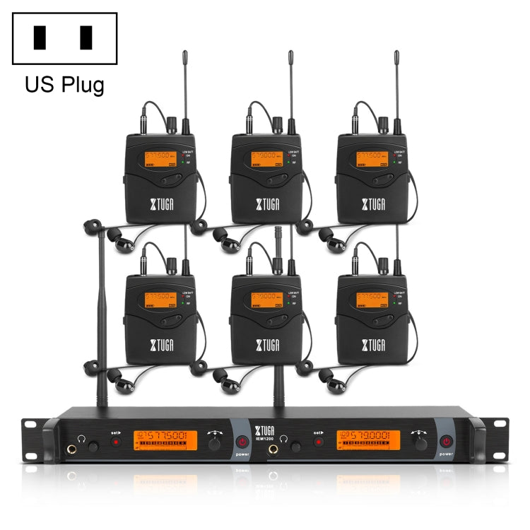 IEM1200 Wireless Transmitter 6 Bodypack Stage Singer In-Ear Monitor System(US Plug) - Consumer Electronics by buy2fix | Online Shopping UK | buy2fix