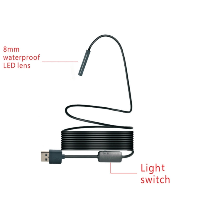 2.0MP HD Camera WiFi Endoscope Snake Tube Inspection Camera with 8 LED, Waterproof IP68, Lens Diameter: 8mm, Length: 2m, Soft Line - Consumer Electronics by buy2fix | Online Shopping UK | buy2fix