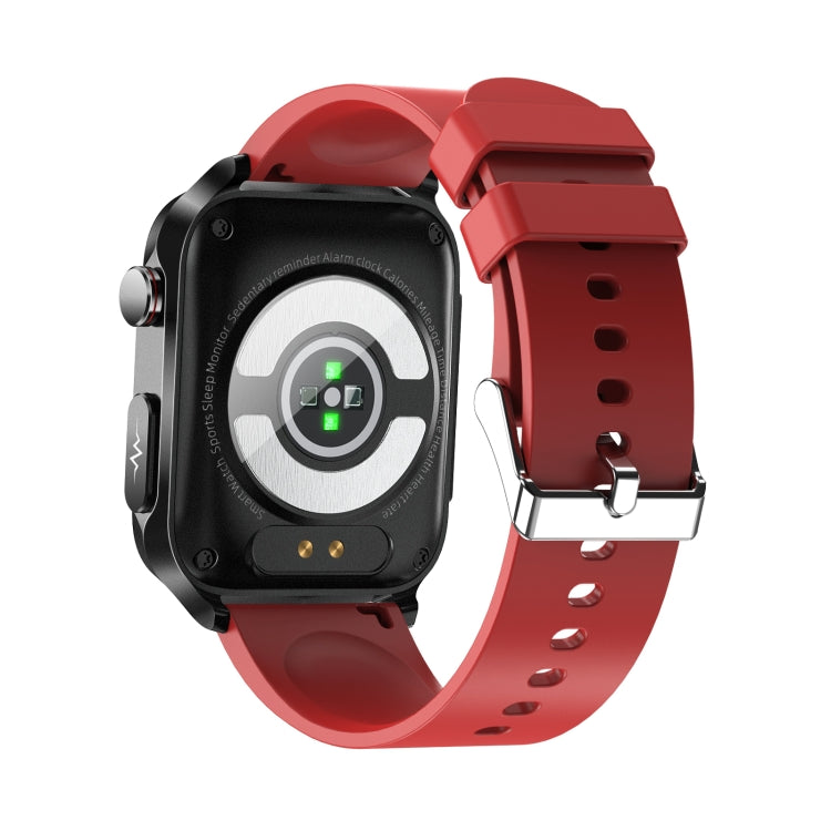 TK11P 1.83 inch IPS Screen IP68 Waterproof Silicone Band Smart Watch, Support Stress Monitoring / ECG (Red) - Smart Watches by buy2fix | Online Shopping UK | buy2fix