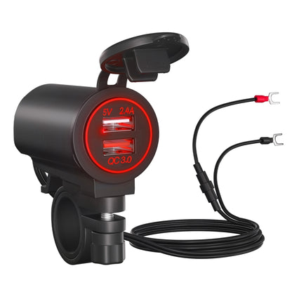 ZH-723F2 Car / Motorcycle QC3.0 Cell Phone Fast Charging Dual USB Car Charger(Red Light) - In Car by buy2fix | Online Shopping UK | buy2fix