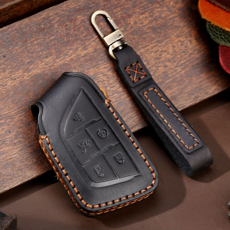 For Cadillac / CT5 / CT6 / XT6 C088 Car Key Leather Protective Case (Black) - In Car by buy2fix | Online Shopping UK | buy2fix