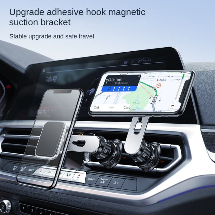 F23 Car Air Outlet Vent Magnetic Phone Navigation Mount Bracket (Silver) - In Car by buy2fix | Online Shopping UK | buy2fix