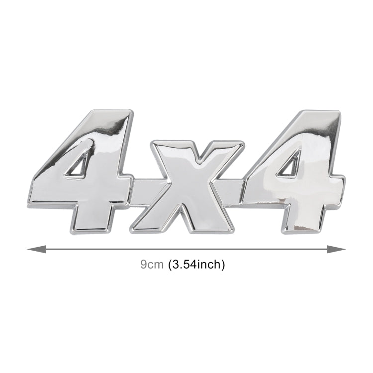 Car Number 4 x 4 Personalized Aluminum Alloy Decorative Sticker, Size: 9 x 3.5 x 2.3cm (Silver) - 3D Metal Sticker by buy2fix | Online Shopping UK | buy2fix