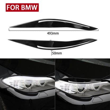 Pair Car Lamp Eyebrow Soft Decorative Sticker for BMW 5 Series F10 2010-2013, with Hole(Black) - In Car by buy2fix | Online Shopping UK | buy2fix