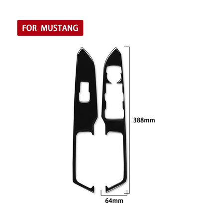 For Ford Mustang 2015-2020 Car Window Lift Panel Decorative Sticker, Right Drive (Black) - In Car by buy2fix | Online Shopping UK | buy2fix