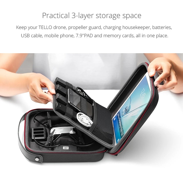 PGYTECH Portable PU Nylon EVA Storage Bag for DJI TELLO(Black) - DJI & GoPro Accessories by PGYTECH | Online Shopping UK | buy2fix