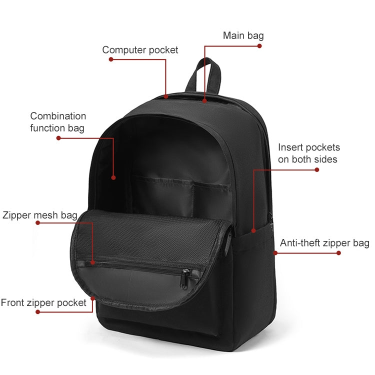 cxs-8106 Multifunctional Oxford Laptop Bag Backpack (Black) - Backpack by buy2fix | Online Shopping UK | buy2fix