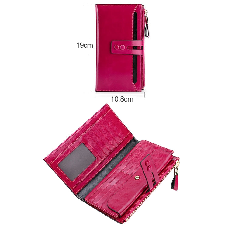 8239 Antimagnetic RFID Multi-function Leather Lady Wallet Large-capacity Purse with Detachable Card Holder (Rose Purple) - Home & Garden by buy2fix | Online Shopping UK | buy2fix