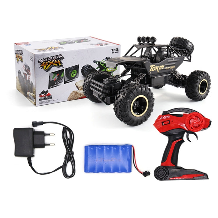 HD6026 1:12 Large Alloy Climbing Car Mountain Bigfoot Cross-country Four-wheel Drive Remote Control Car Toy, Size: 37cm(Black) - RC Cars by buy2fix | Online Shopping UK | buy2fix