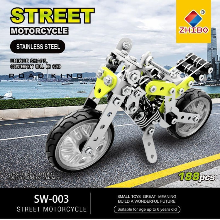 MoFun SW-003 188 PCS DIY Stainless Steel Street Motorcycle Assembling Blocks - Building Blocks by MoFun | Online Shopping UK | buy2fix