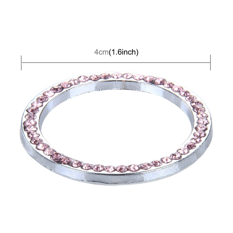 Universal Car Aluminum Steering Wheel Decoration Ring with Diamond For Start Stop Engine System(Pink) - Decoration Rings by buy2fix | Online Shopping UK | buy2fix