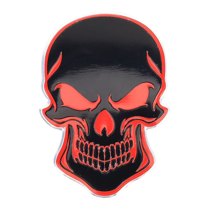 Universal Car Skull Shape Metal Decorative Sticker (Black Red) - 3D Metal Sticker by buy2fix | Online Shopping UK | buy2fix