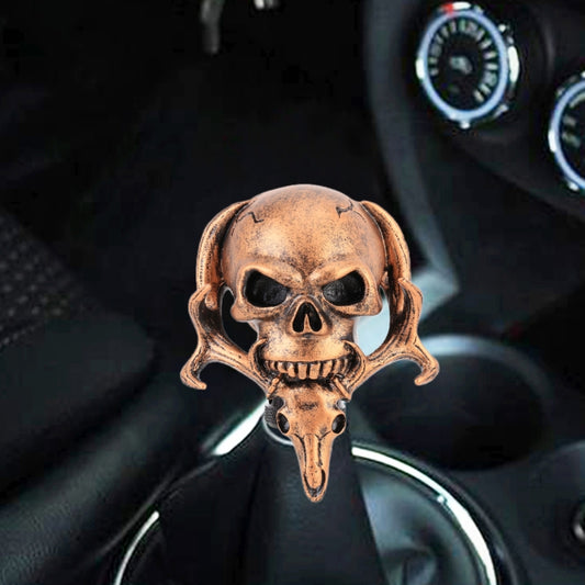 Universal Vehicle Car Creative Skull Double Heads Shaped Shifter Cover Manual Automatic Gear Shift Knob (Bronze) - Shift Knob by buy2fix | Online Shopping UK | buy2fix