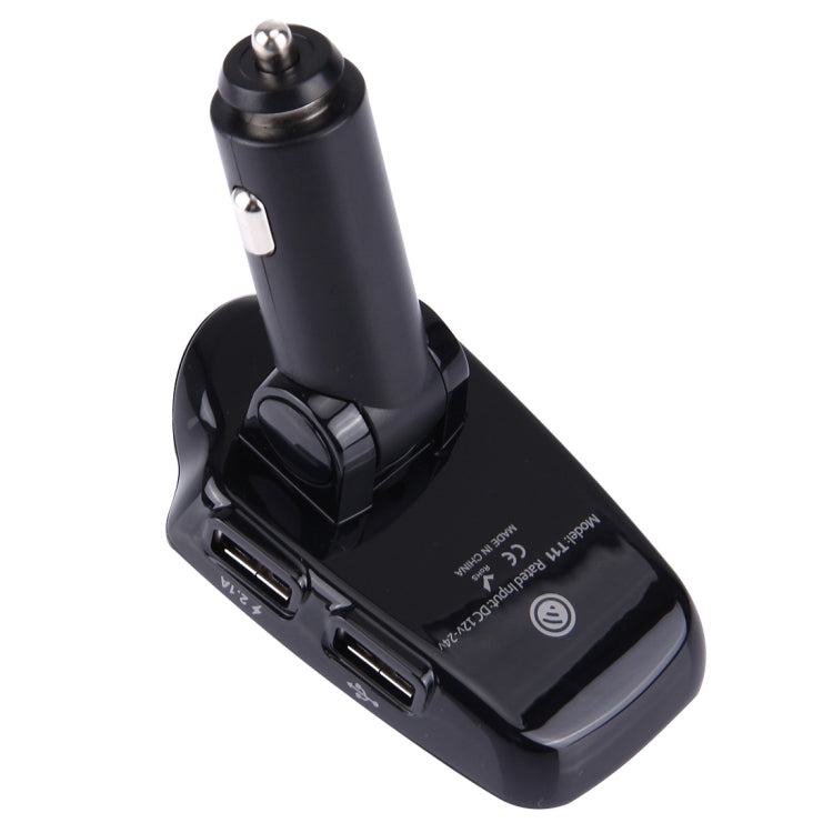 T11 Bluetooth FM Transmitter Car MP3 Player with LED Display, Support Double USB Charge & Handsfree & TF Card & U Disk Music Play Function - Bluetooth Car Kits by buy2fix | Online Shopping UK | buy2fix