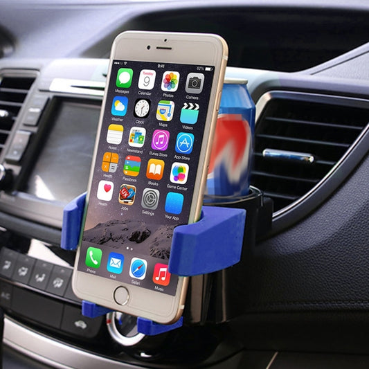 SHUNWEI SD-1027 Car Auto Multi-functional ABS Air Vent Drink Holder Bottle Cup Holder Phone Holder Mobile Mount (Blue) - In Car by SHUNWEI | Online Shopping UK | buy2fix