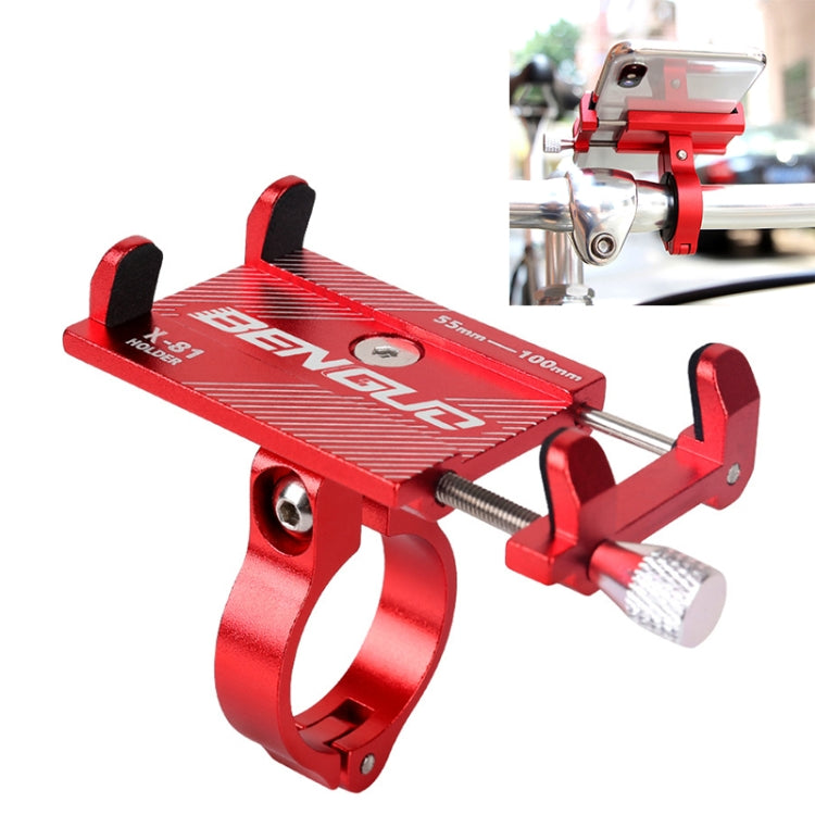 Motorcycle Handlebar Aluminum Alloy Phone Bracket(Red) - Holder by buy2fix | Online Shopping UK | buy2fix