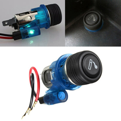 Car 10A 12V European Standard Cigarette Lighter Full Assembly with Light (Blue) - Cigar Socket by buy2fix | Online Shopping UK | buy2fix