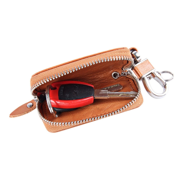 Universal Pure Cow Leather Waist Hanging Zipper Wallets Key Holder Bag (No Include Key) - Car Key Cases by buy2fix | Online Shopping UK | buy2fix