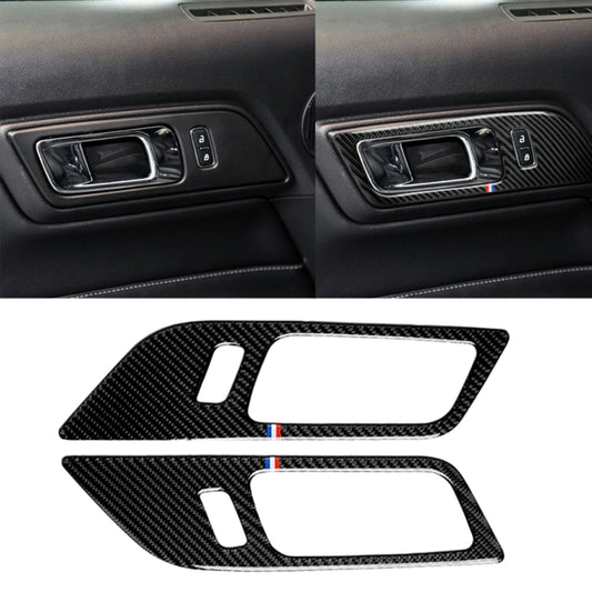 2 PCS Car USA Color Carbon Fiber Door Inner Handles Decorative Sticker for Ford Mustang 2015-2017 - Car Interior Mouldings by buy2fix | Online Shopping UK | buy2fix