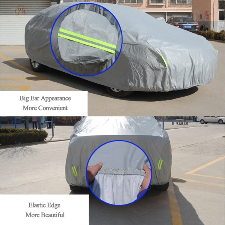 PVC Anti-Dust Sunproof Hatchback Car Cover with Warning Strips, Fits Cars up to 4.5m 177 inch Length - PE Material by buy2fix | Online Shopping UK | buy2fix