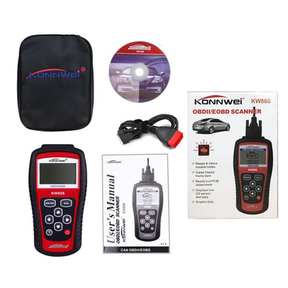 KONNWEI KW808  EOBD / OBDII Car Auto Diagnostic Scan Tools CAN Code Reader Scanner Auto Scan Adapter Scan Tool (Can Only Detect 12V Gasoline Car) - In Car by KONNWEI | Online Shopping UK | buy2fix