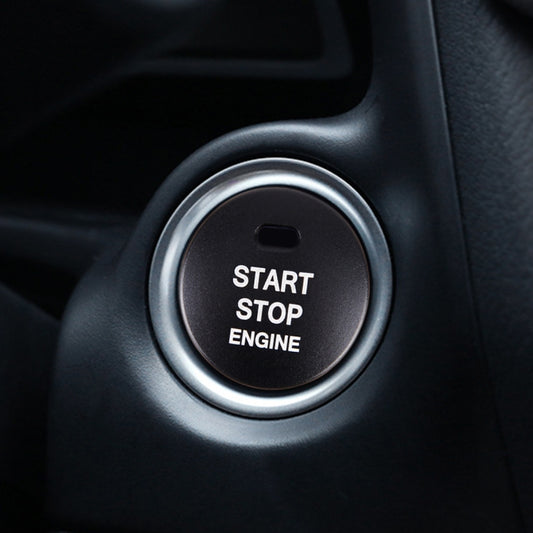 3D Aluminum Alloy Engine Start Stop Push Button Cover Trim Decorative Sticker for Mazda(Black) - In Car by buy2fix | Online Shopping UK | buy2fix