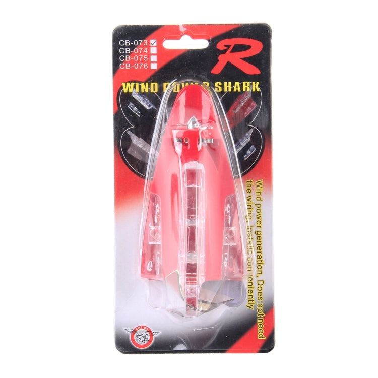 CB-073 Colorful Warning Light Wind Power Shark Fin Antenna Car Decoration(Red) - Aerials by buy2fix | Online Shopping UK | buy2fix