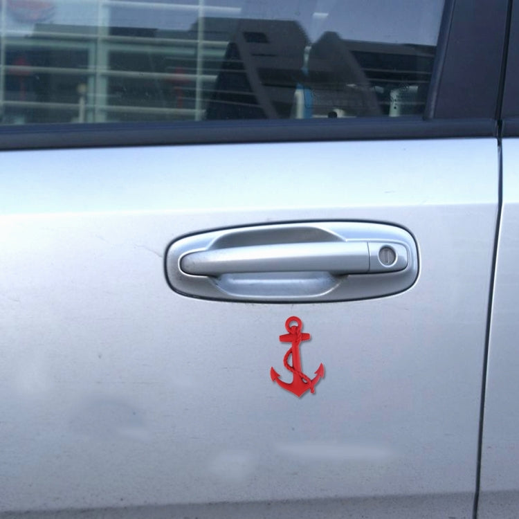 Ship Anchor Shape Car Auto Metal Free Stickers(Red) - 3D Metal Sticker by buy2fix | Online Shopping UK | buy2fix