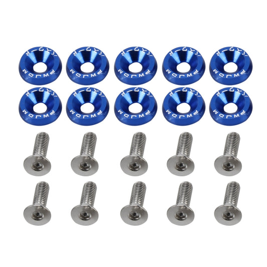 10 PCS Car Modified Screw Gaskets Bodywork Stainless Steel Gasket Bolts, Diameter: 19mm(Blue) - In Car by buy2fix | Online Shopping UK | buy2fix