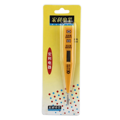 Portable AC DC Voltage Test Pencil Circuit Detector Volt Tester 12-250V Detection(Yellow) - Voltage Detector by buy2fix | Online Shopping UK | buy2fix