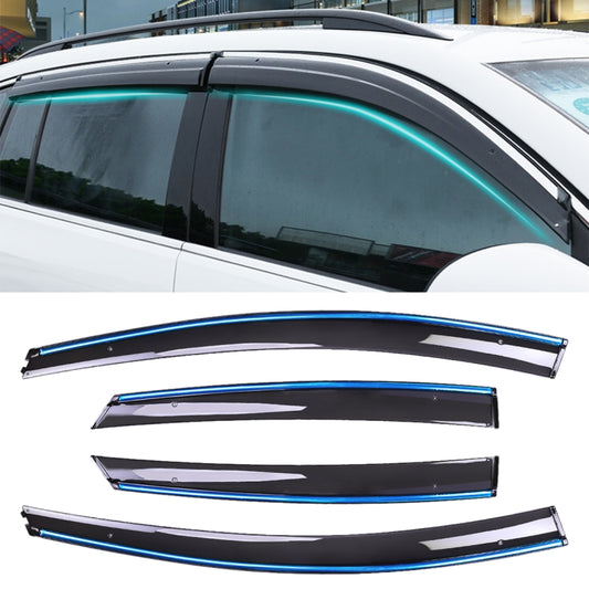 4 PCS Window Sunny Rain Visors Awnings Sunny Rain Guard for Ford Focus 2012-2018 Version Hatchback - Window Foils & Solar Protection by buy2fix | Online Shopping UK | buy2fix
