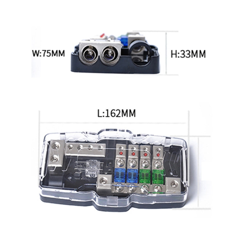 Car Audio Stereo Distribution Block Ground Mini ANL Fuse Block 4 Way Fuse Block 30A 60A 80Amp with LED - In Car by buy2fix | Online Shopping UK | buy2fix