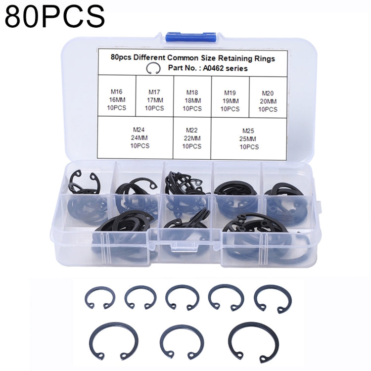 80 PCS Car C Shape Circlip Snap Ring Assortment Retaining Rings - In Car by buy2fix | Online Shopping UK | buy2fix