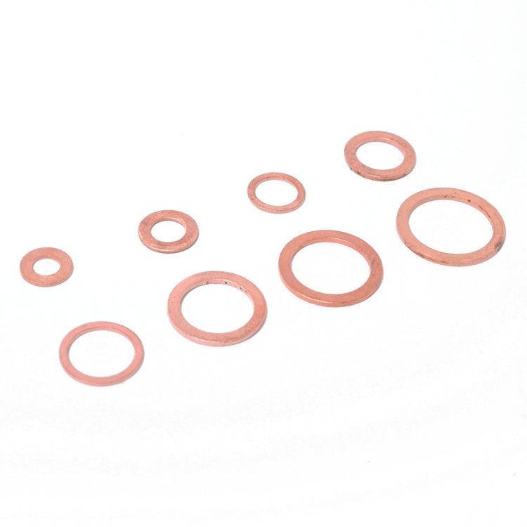 120 PCS O Shape Solid Copper Crush Washers Assorted Oil Seal Flat Ring Kit for Car / Boat  / Generators - In Car by buy2fix | Online Shopping UK | buy2fix