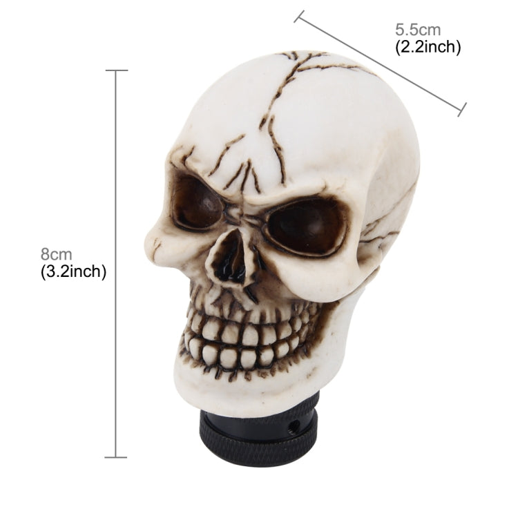 Universal Skull Head Shape ABS Manual or Automatic Gear Shift Knob  with Three Rubber Covers Fit for All Car(White) - Shift Knob by buy2fix | Online Shopping UK | buy2fix