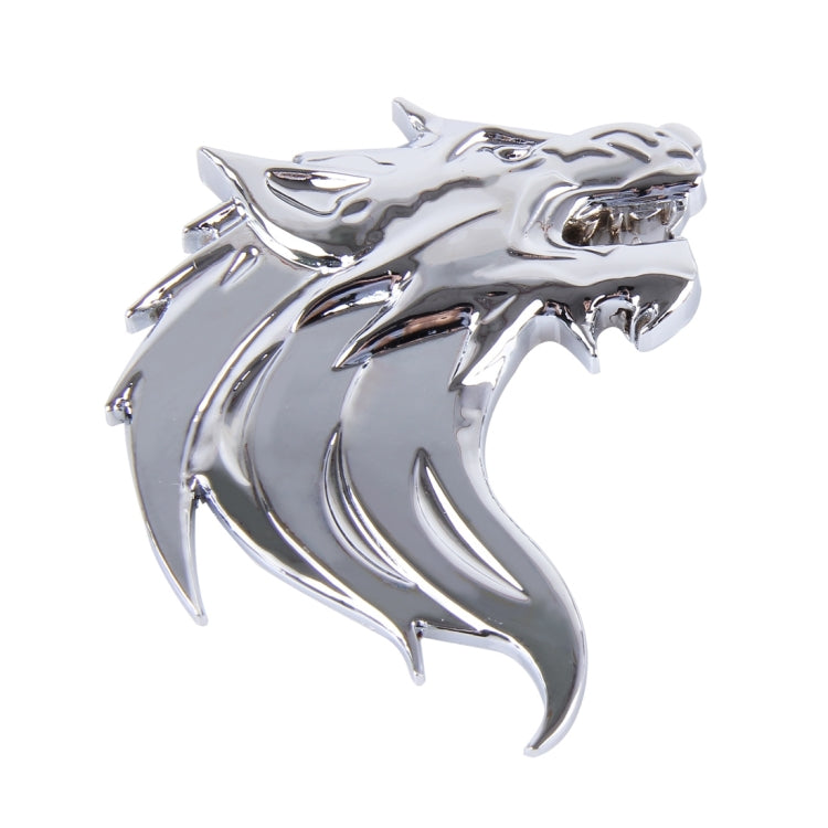 Wolf Head Shape Shining Metal Car Free Sticker(Silver) - 3D Metal Sticker by buy2fix | Online Shopping UK | buy2fix